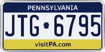 PA license plate JTG6795