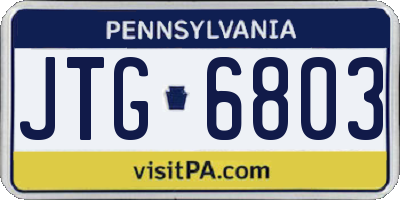 PA license plate JTG6803