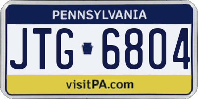PA license plate JTG6804