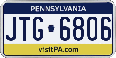 PA license plate JTG6806