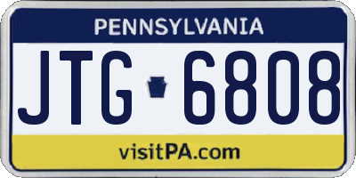 PA license plate JTG6808