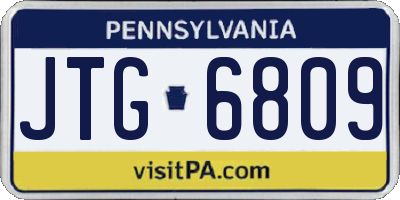 PA license plate JTG6809