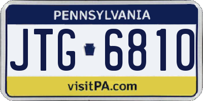 PA license plate JTG6810