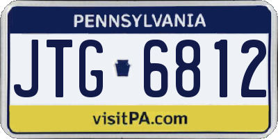 PA license plate JTG6812