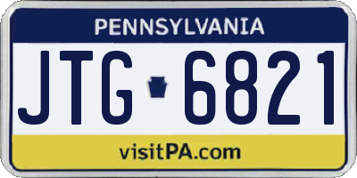 PA license plate JTG6821