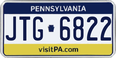 PA license plate JTG6822