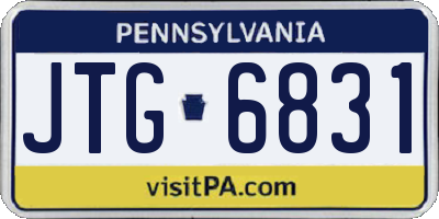 PA license plate JTG6831