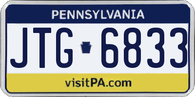 PA license plate JTG6833