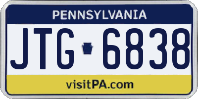 PA license plate JTG6838