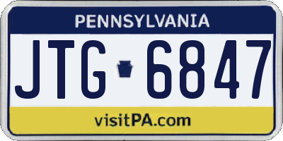 PA license plate JTG6847
