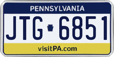 PA license plate JTG6851