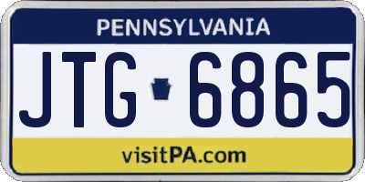 PA license plate JTG6865