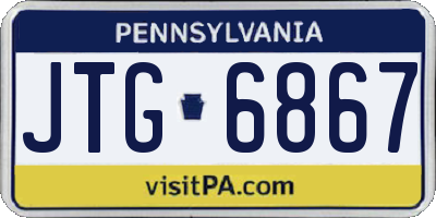 PA license plate JTG6867