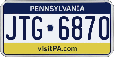 PA license plate JTG6870