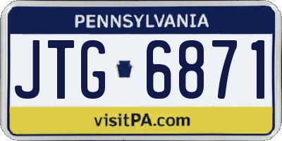 PA license plate JTG6871