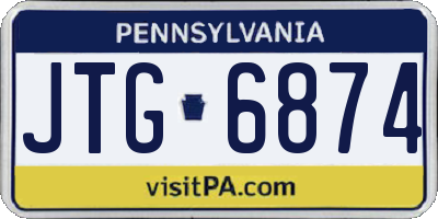 PA license plate JTG6874