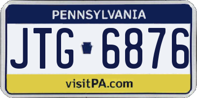 PA license plate JTG6876