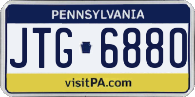PA license plate JTG6880