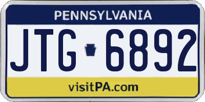 PA license plate JTG6892