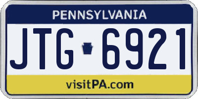 PA license plate JTG6921