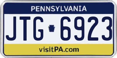 PA license plate JTG6923