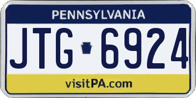 PA license plate JTG6924