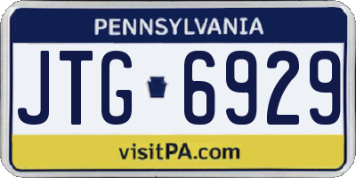 PA license plate JTG6929