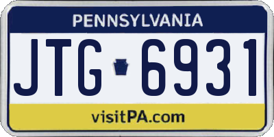 PA license plate JTG6931