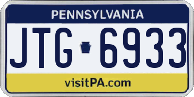 PA license plate JTG6933
