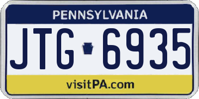 PA license plate JTG6935