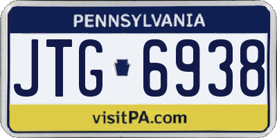 PA license plate JTG6938