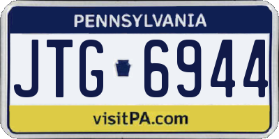 PA license plate JTG6944