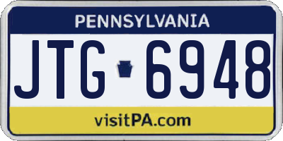 PA license plate JTG6948