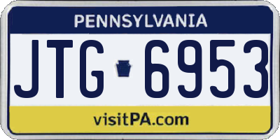 PA license plate JTG6953