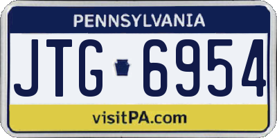 PA license plate JTG6954