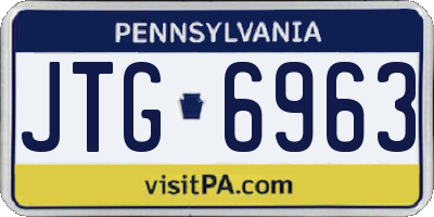 PA license plate JTG6963