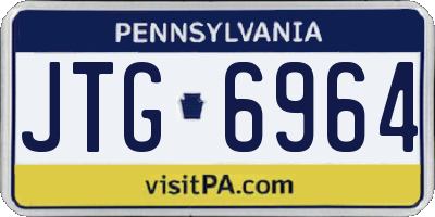 PA license plate JTG6964