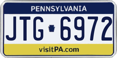 PA license plate JTG6972