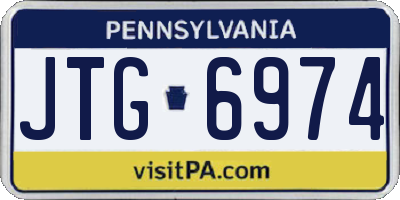 PA license plate JTG6974