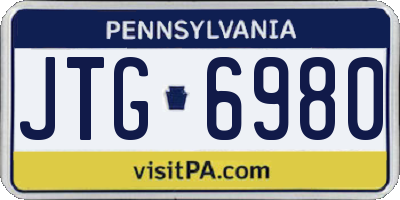 PA license plate JTG6980
