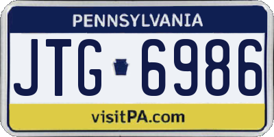 PA license plate JTG6986