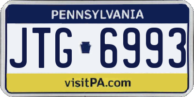 PA license plate JTG6993