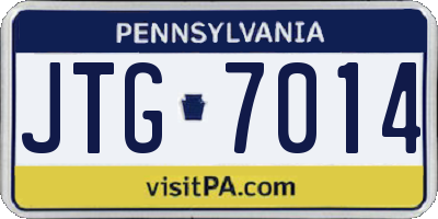 PA license plate JTG7014