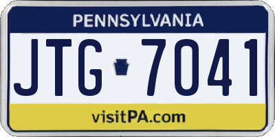 PA license plate JTG7041