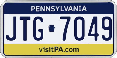 PA license plate JTG7049
