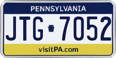 PA license plate JTG7052