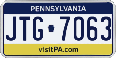 PA license plate JTG7063