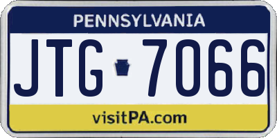 PA license plate JTG7066