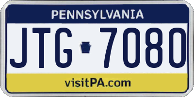 PA license plate JTG7080