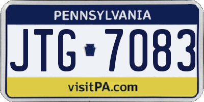 PA license plate JTG7083